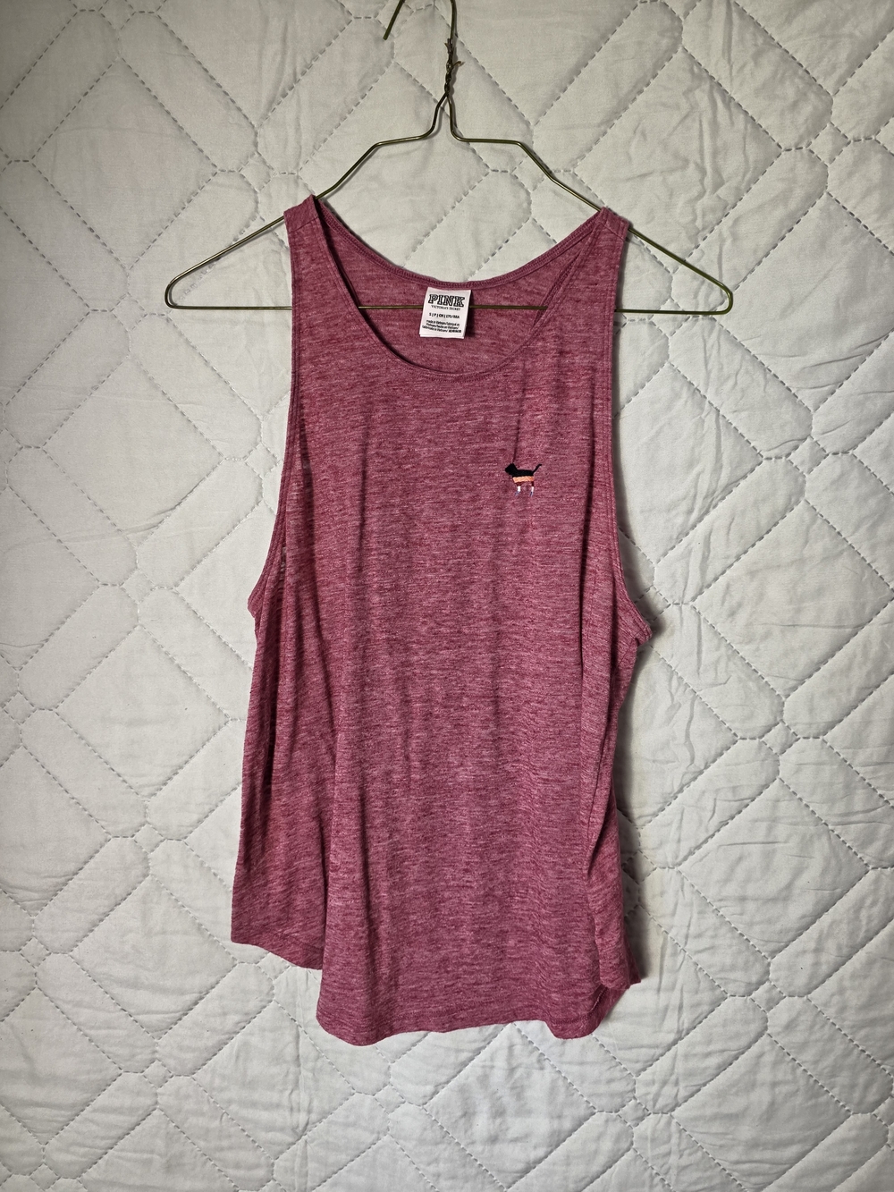 PINK Victoria's Secret Women's Heathered Pink Tank Top Sz S